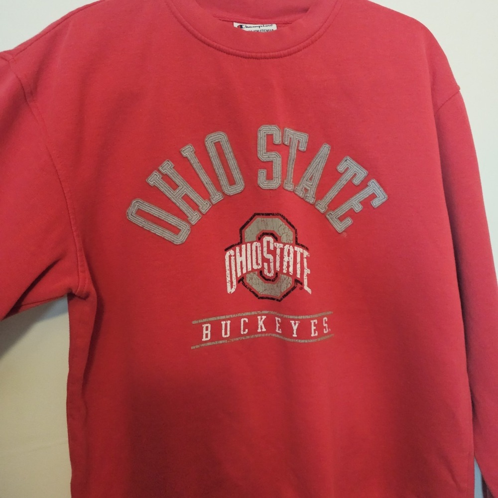 Champion Ohio State Buckeyes Reverse Weave Crewneck Sweatshirt Red M Americana - Picture 2 of 7